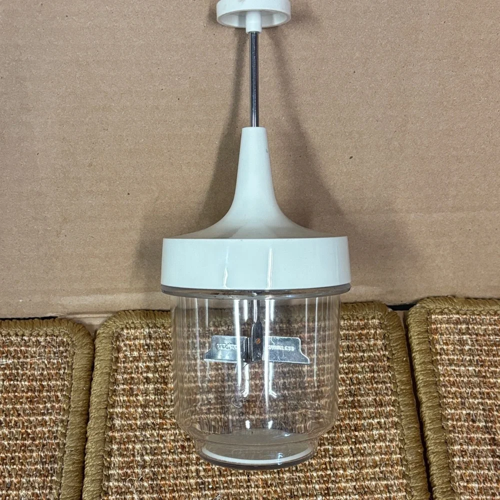 Vintage GEMCO Manual Food Chopper • Stainless Steel Blade • Clear Cup